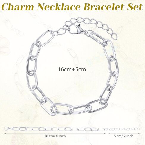 Quelay 60 Pcs Gold and Silver Paperclip Chain Bulk Bracelets for Jewelry Making Chains Alloy Link Bracelets with Lobster Clasps for Christmas DIY Women Jewelry Making Supplies Accessories in Kuwait