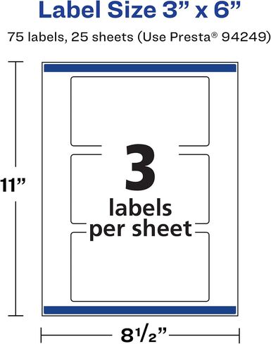 Avery Matte White Removable Rectangle Labels with Sure Feed Technology, Print-to-The-Edge, 3" x 6", 300 Removable Labels, Laser/Inkjet Printable Labels in Saudi Arabia