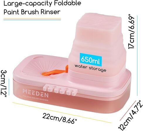 Meeden Portable Paint Brush Cleaner: Baintbrush Rinerer مع حامل فرشاة السيليكون ذو 5 نقاط-غسالة للألوان المائية والألوان المائية ، الأزرق ، in Kuwait