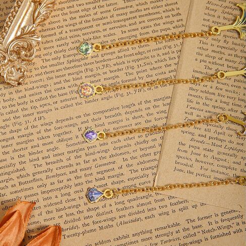 4 Pieces Metal Bookmark Golden Hollow Bookmarks Butterfly Flower Theme Book Marks Book Markers Accessories Stuff Gifts for Book Lovers Writers Reading Women Kids Children Teens Men Readers in Kuwait