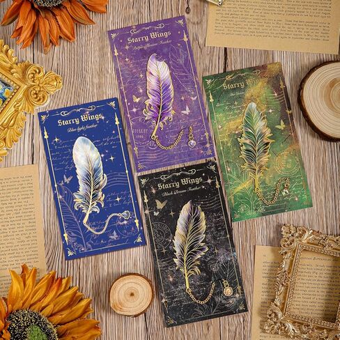 4 Pieces Metal Bookmark Golden Hollow Bookmarks Butterfly Flower Theme Book Marks Book Markers Accessories Stuff Gifts for Book Lovers Writers Reading Women Kids Children Teens Men Readers in Kuwait
