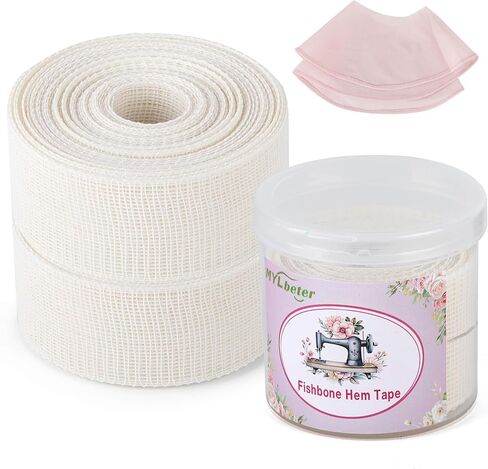 Fishbone Hem Tape for Sewing 2.5 Yards Edge Roller for Chiffon & Thin Fabrics Sewing Tool for Beginners and Enthusiasts Tailors Helper Sewing Supplies 3.5cm Width Frills Hem Sewing Guide in Saudi Arabia