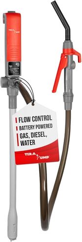 مضخة TERA PUMP شديدة التحمل بطول 10 أقدام خرطوم تفريغ طويل 2x D مضخة سيفون كهربائية E85 تعمل بالبطارية لـ DEF والديزل والغاز وE15 in Kuwait