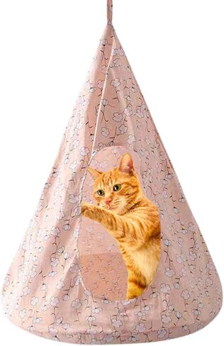 Breathable Cat Hammock Bed Comfortable Hanging Pet Hammock Bed Swing for Cats Small Dogs Rabbits (Lake-Blue,Large) in Saudi Arabia