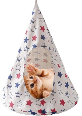 Breathable Cat Hammock Bed Comfortable Hanging Pet Hammock Bed Swing for Cats Small Dogs Rabbits (Lake-Blue,Large) in Saudi Arabia