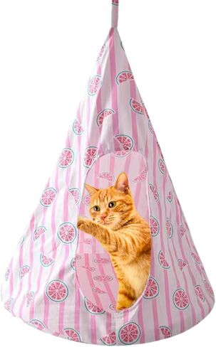 Breathable Cat Hammock Bed Comfortable Hanging Pet Hammock Bed Swing for Cats Small Dogs Rabbits (Lake-Blue,Large) in Saudi Arabia