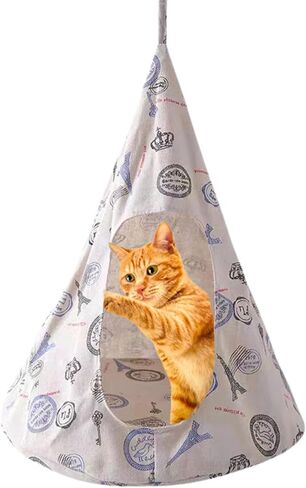 Breathable Cat Hammock Bed Comfortable Hanging Pet Hammock Bed Swing for Cats Small Dogs Rabbits (Lake-Blue,Large) in Saudi Arabia
