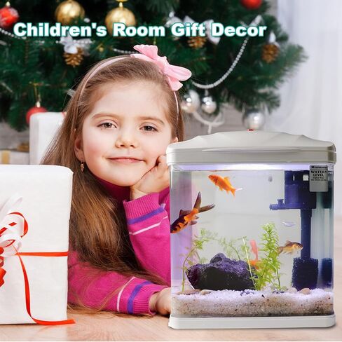 Small Fish Tank 2 Gallon Glass Aquarium Starter Kits,Betta Fish Tank with Filter and Plant Light for Betta Shrimp Guppy Jellyfish Goldfish Beta, Room Desktop Decor, Gifts in Saudi Arabia