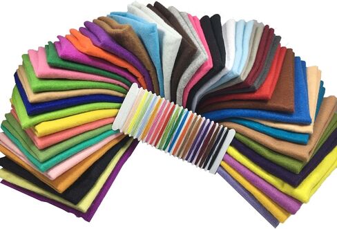 Misscrafts 42pcs 8"X8" 1.5mm Thick Soft Felt Nonwoven Fabric Sheet Pack DIY Craft Patchwork Sewing Square Assorted Colors with Thread Bag in Saudi Arabia