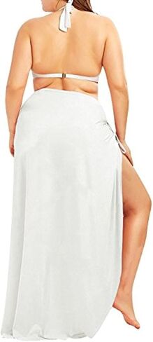 Fadalo Plus Size Spaghetti Strap Cover Up Beach Backless Wrap Long Dress in Kuwait
