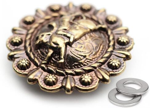 CRAFTMEMORE 2pcs 1-1/4" Rodeo Cowboy Buffalo Coin Concho Screw Back Leathercraft CHS48 (Bronze) in Saudi Arabia