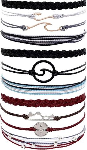 Roe Dolph String Bracelets For Men Waterproof Summer Bracelet Wave Surfer Bracelets Adjustable Beach Bracelets For Guy in Kuwait