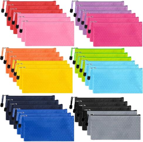 EOOUT 24pcs Pencil Pouch Bulk, Bill Size Zipper Pouches Pencil Case, Waterproof Pencil Bags for Office Supplies, Kids, Travel Accessories Stationery 12 Colors in Kuwait
