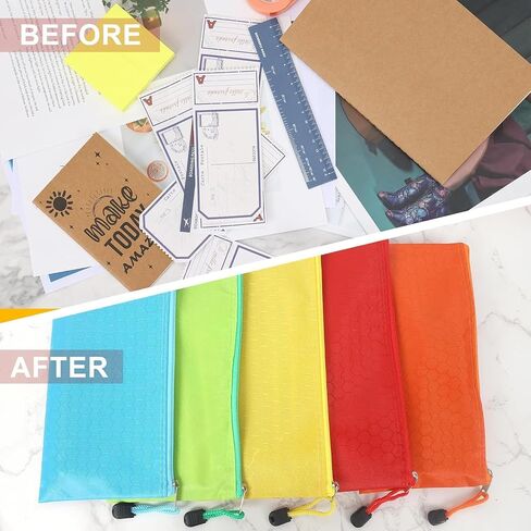 EOOUT 24pcs Pencil Pouch Bulk, Bill Size Zipper Pouches Pencil Case, Waterproof Pencil Bags for Office Supplies, Kids, Travel Accessories Stationery 12 Colors in Kuwait