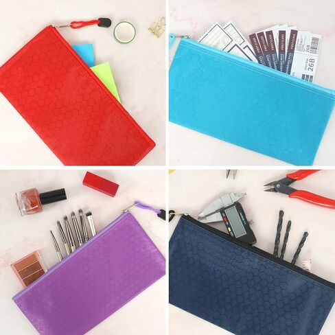 EOOUT 24pcs Pencil Pouch Bulk, Bill Size Zipper Pouches Pencil Case, Waterproof Pencil Bags for Office Supplies, Kids, Travel Accessories Stationery 12 Colors in Kuwait