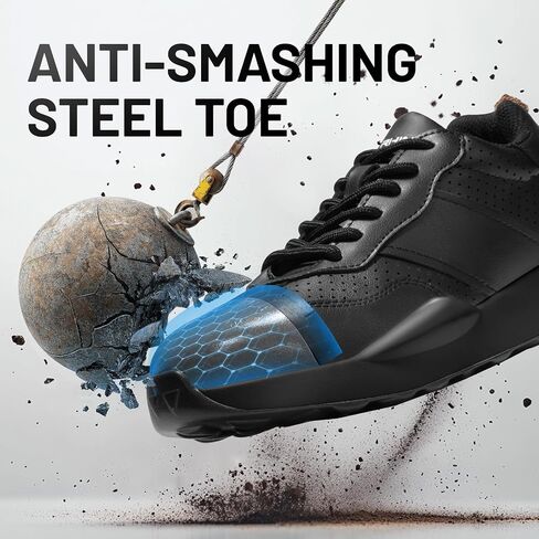 Steel Toe Shoes for Women Lightweight Work Shoes Women's Memory Foam Comfortable Steel Toe Sneakers Indestructible Safety Shoes Composite Toe Construction Shoes in Saudi Arabia