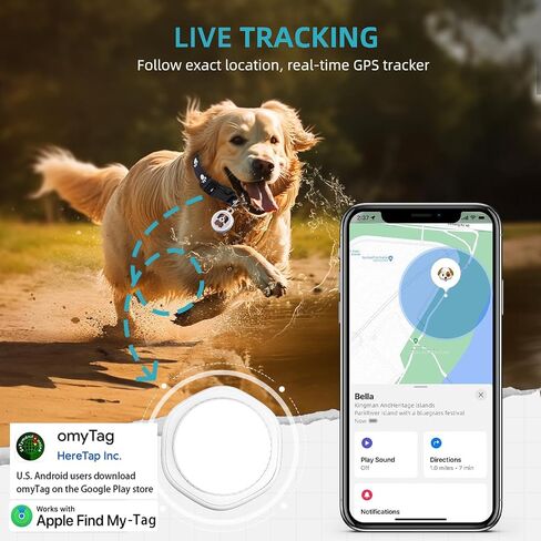 Dog Tracker-Airtag Dog Collar-Android Airtag-Pet Tracker | Android and iOS Universal | No Charging Required | No Monthly Fee | Works with Any Collar in Saudi Arabia