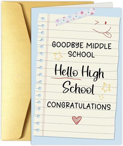 Middle School Graduation Card, Congratulations Cards for Eighth-grade Student, 8th Grade Graduation Gift for Boy Girl, Hello High School in Saudi Arabia