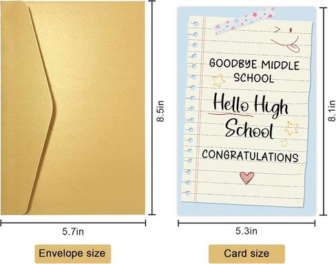 Middle School Graduation Card, Congratulations Cards for Eighth-grade Student, 8th Grade Graduation Gift for Boy Girl, Hello High School in Saudi Arabia