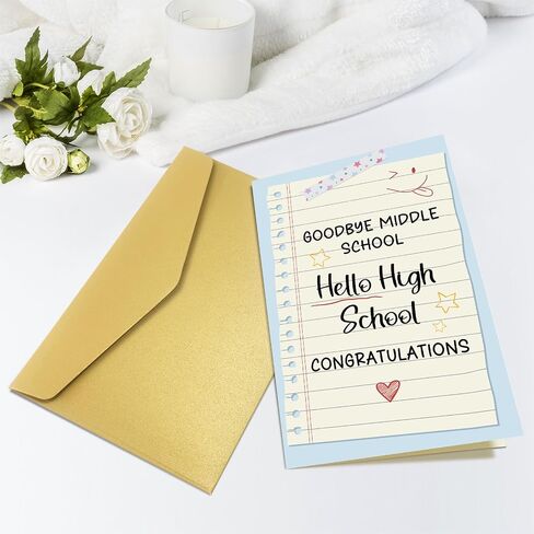 Middle School Graduation Card, Congratulations Cards for Eighth-grade Student, 8th Grade Graduation Gift for Boy Girl, Hello High School in Saudi Arabia