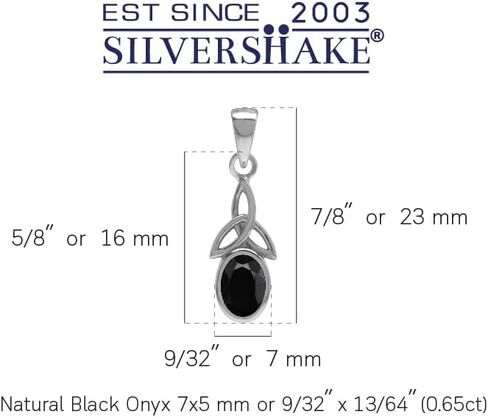 Silvershake Birthstone Gemstone 925 Sterling Silver Triquetra Celtic Knot Solitaire Pendant in Saudi Arabia