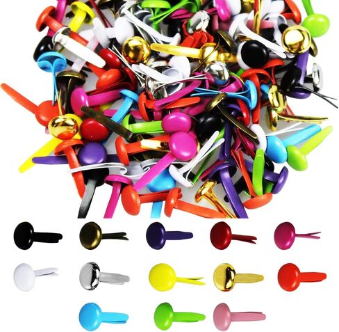 pson 100PCS 0.31 x 0.59Inch Black Iron Paper Fasteners, Round Head Metal Brad Clips for Scrapbooking, Art Crafts, School Office Binding, Handmade Project, Decorative Supplies in Kuwait