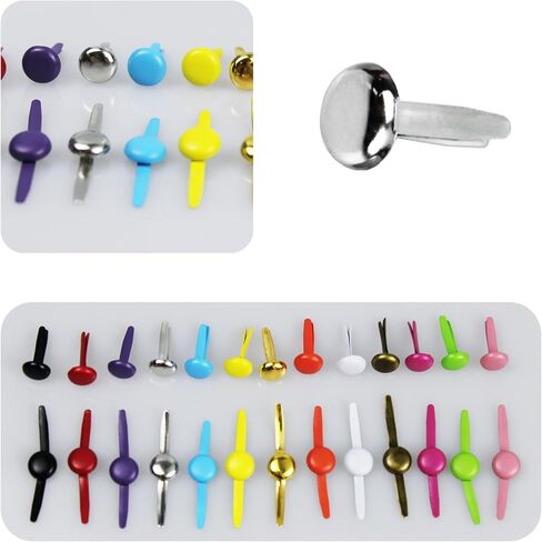 pson 100PCS 0.31 x 0.59Inch Black Iron Paper Fasteners, Round Head Metal Brad Clips for Scrapbooking, Art Crafts, School Office Binding, Handmade Project, Decorative Supplies in Kuwait