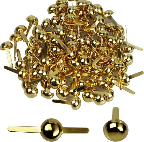 pson 100PCS 0.31 x 0.59Inch Black Iron Paper Fasteners, Round Head Metal Brad Clips for Scrapbooking, Art Crafts, School Office Binding, Handmade Project, Decorative Supplies in Kuwait