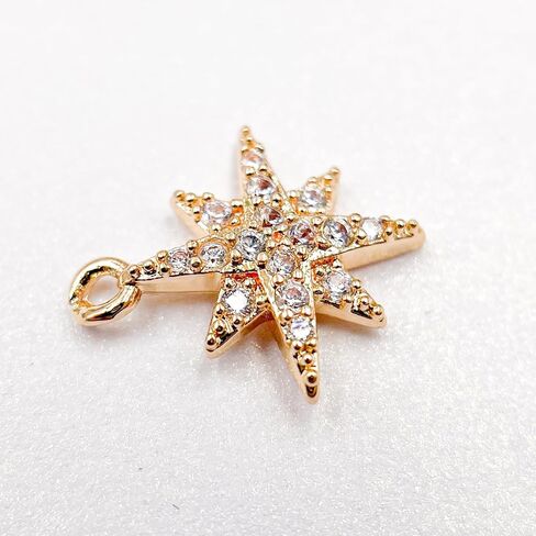 Crystal Zirconia Gold Plated Brass Charms for Jewelry Making Bracelet Necklace Earring Pendant Craft Supplies DIY Accessories in Kuwait