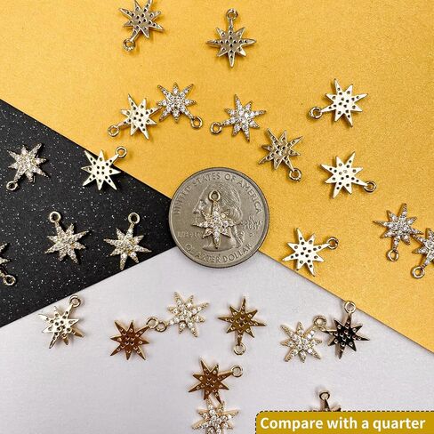Crystal Zirconia Gold Plated Brass Charms for Jewelry Making Bracelet Necklace Earring Pendant Craft Supplies DIY Accessories in Kuwait