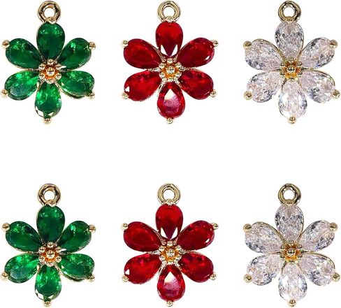 Crystal Zirconia Gold Plated Brass Charms for Jewelry Making Bracelet Necklace Earring Pendant Craft Supplies DIY Accessories in Kuwait