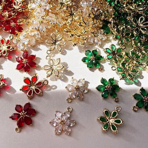 Crystal Zirconia Gold Plated Brass Charms for Jewelry Making Bracelet Necklace Earring Pendant Craft Supplies DIY Accessories in Kuwait