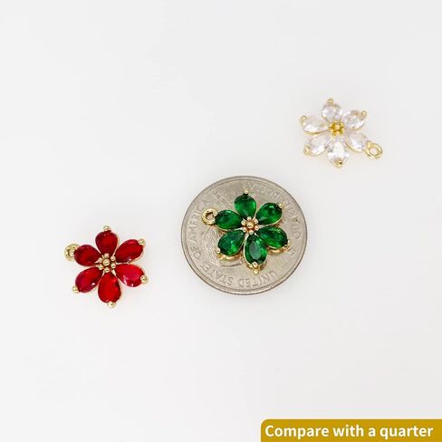 Crystal Zirconia Gold Plated Brass Charms for Jewelry Making Bracelet Necklace Earring Pendant Craft Supplies DIY Accessories in Kuwait