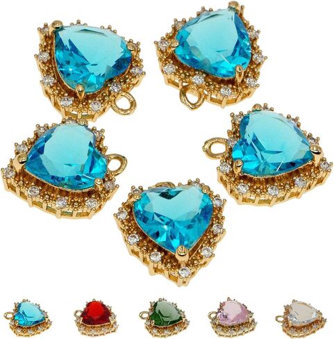 Crystal Zirconia Gold Plated Brass Charms for Jewelry Making Bracelet Necklace Earring Pendant Craft Supplies DIY Accessories in Kuwait