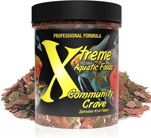 Xtreme Community Crave Flake - Krill & Spirulina Blend for Vibrant Colors, Immune Support and Digestive Health, Tropical & Freshwater Fish Nutrition – Premium Community Aquarium Food (3.5oz) in Kuwait