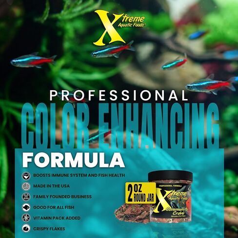 Xtreme Community Crave Flake - Krill & Spirulina Blend for Vibrant Colors, Immune Support and Digestive Health, Tropical & Freshwater Fish Nutrition – Premium Community Aquarium Food (3.5oz) in Kuwait