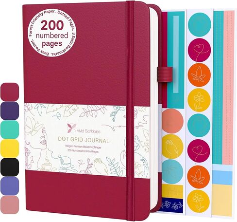 Dotted Journal – 140gsm Bleed Proof Thick White Paper – 200 Numbered Dot Grid Pages – 5.8 x 8.3 inch Bullet Dotted Notebook in Kuwait