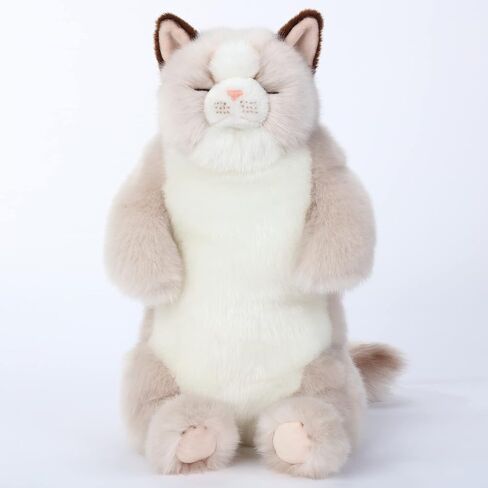 CU-MATE 20 Inch- Gray Ragdoll Cat Plush Stuffed Animal Toys -Realistic Ann Baker Cat Handmade Plush Toy Present Gift in Kuwait