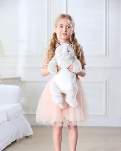 CU-MATE 20 Inch- Gray Ragdoll Cat Plush Stuffed Animal Toys -Realistic Ann Baker Cat Handmade Plush Toy Present Gift in Kuwait