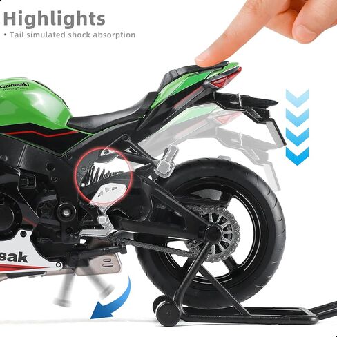 1/12 Kawasak Ninja Motorcycle Model Toy Mini Alloy Metal Diecast Motorcycle Model Blue Motorcycle Model Toy Sport Motorcycle Racing Model Collection Gift for Men Kid Boy (ZX-6R) in Saudi Arabia