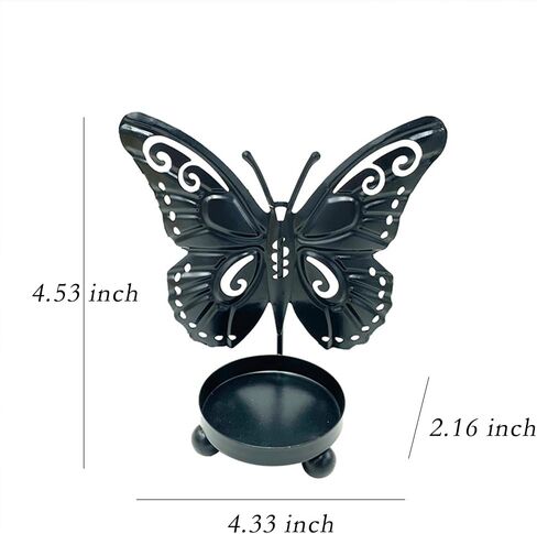 Butterfly Candle Holder, Tea Light Candle Holder, Black Metal Candle Holder for Home Decor in Kuwait
