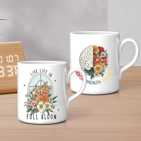 Vintage Mental Health UV DTF Cup Wraps - 20 Sheet Vintage Flower UV DTF Transfer Stickers, Retro UVDTF Cup Wraps for Glass, Waterproof Transfer Sticker in Saudi Arabia