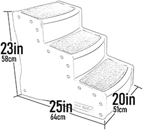 Pet Gear Easy Step III Extra Wide Pet Stairs, 3 Step for Dogs/Cats up to 200 pounds, Removable/Washable Carpet, Easy Assembly (No Tools Required) Fog in Saudi Arabia