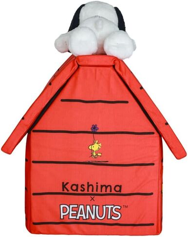Kashima® x Peanuts Snoopy Pet House – Red Covered Cat & Dog Bed with Removable Cushion, Cozy Cave for Small Pets, Includes Snoopy Plush Toy in Saudi Arabia