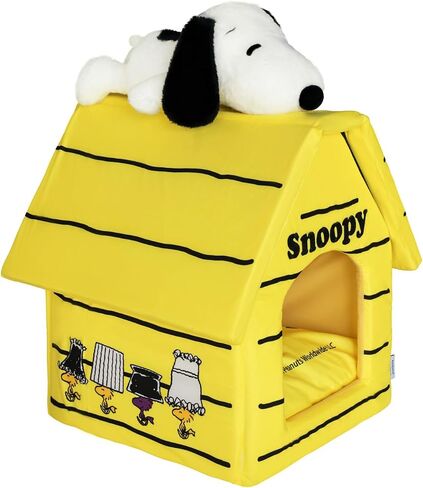 Kashima® x Peanuts Snoopy Pet House – Red Covered Cat & Dog Bed with Removable Cushion, Cozy Cave for Small Pets, Includes Snoopy Plush Toy in Saudi Arabia