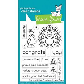 Lawn Fawn Clear Stamps - Peacock قبل "N بعد (LF1960)