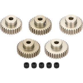 5Pcs 48P Pinion Gear Set 28T 29T 30T 31T 32T for 3.175 mm Shaft Aluminium Alloy Pinion Gear with Screws for RC Motor