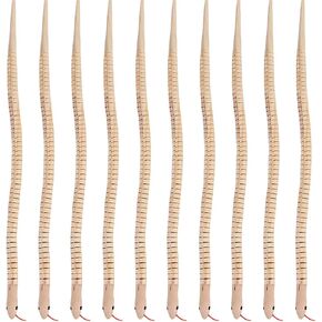 jojofuny 30pcs Fake Wooden Snake Toys, Flexible Unfinished Wood Snake Model Small Wooden Animals Playset for DIY Craft, Kids Play, Party Favors, Garden Decor, Halloween, 11.8 inch