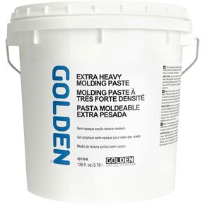 Extra Heavy Molding Paste by GOLDEN, 128 fl. oz. Jar, Professional Acrylic Paste Medium, Semi-Opaque