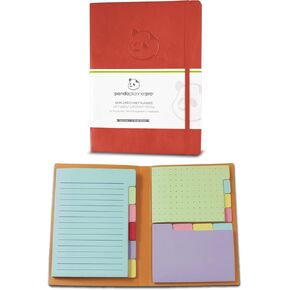 Orange Pro Undated 6 Month Day Planner - Daily Planner with Spring Sticky Notes by Panda Planner - Organizer Planner and Sticky Notes for Productivity